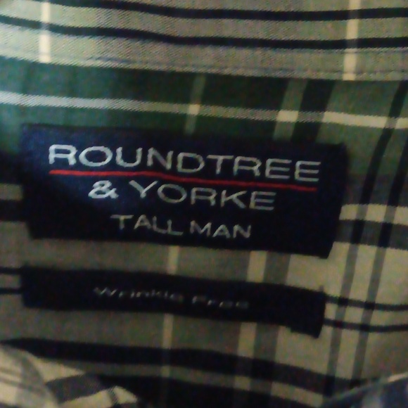Roundtree & Yorke Size XLT Blue and Green Plaid Shirt (SKU 520) - Picture 2 of 2